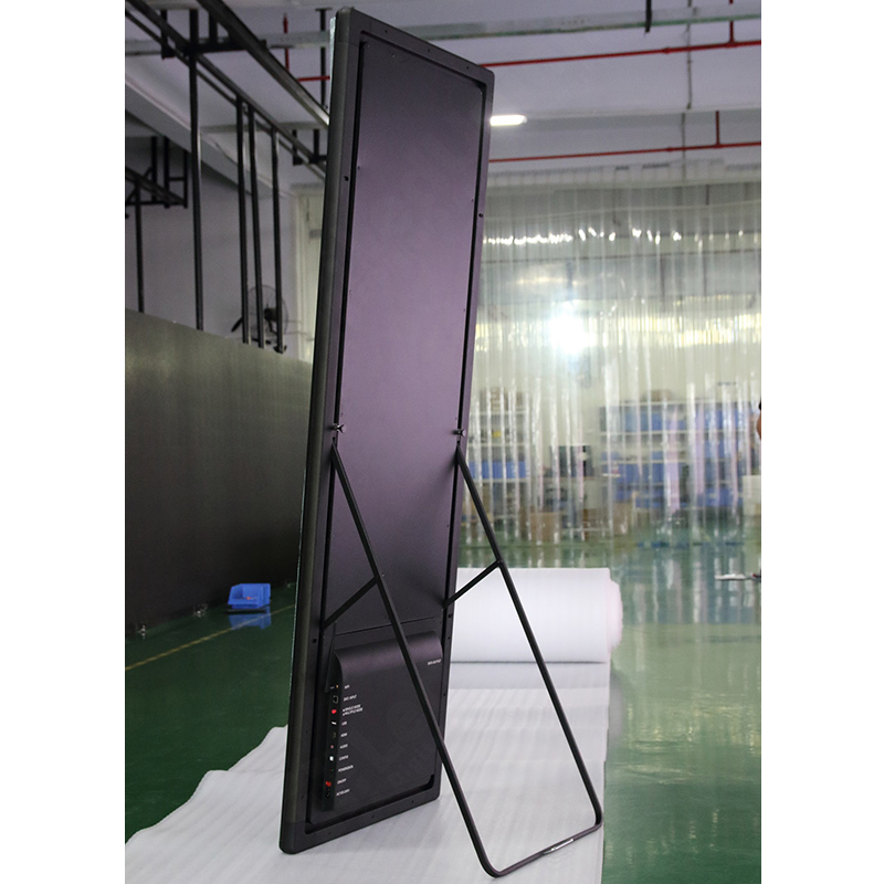 UniPoster IN1.8, 640x1920mm display size, 344x1032pix, 1000nit, 3840Hz, IP41, 40kg, Stand/wall mount/mobile, USB+HDMI+Audio ports, APP control