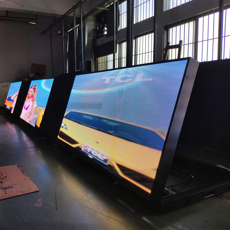 UniSign EX3.3, 1600x960mm cabinet, 480x288pix, 6000nit, 1920Hz, IP65, 72kg, Wall mount/pylon mount, Front open, Dual sided option, APP control, Live TV show, Customizable size